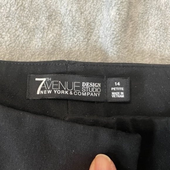 7th Avenue Black Slim-fit Stretchy Slacks - 12p - Picture 4 of 6